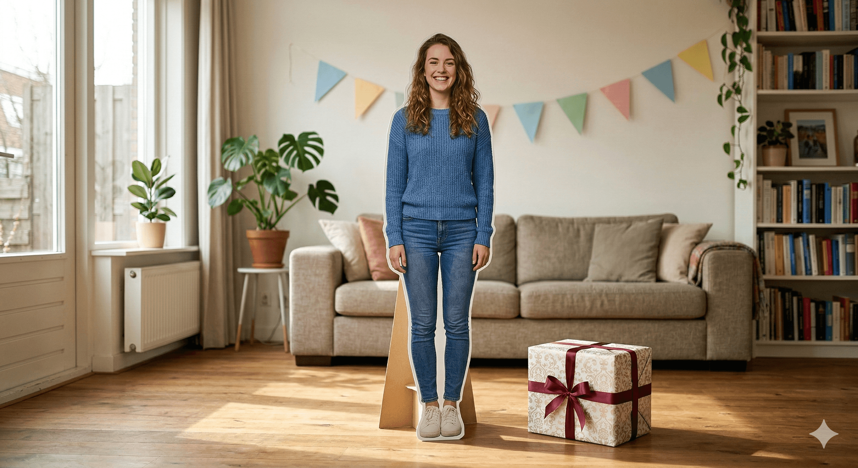 Voorbeeld levensgrote kartonnen clone